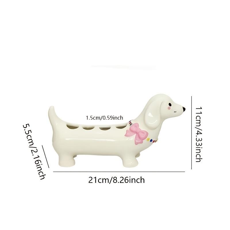Cute Dachshund Shaped Toothbrush Holder, Creative Bathroom Organizer for Family Daily Use & Home Decor