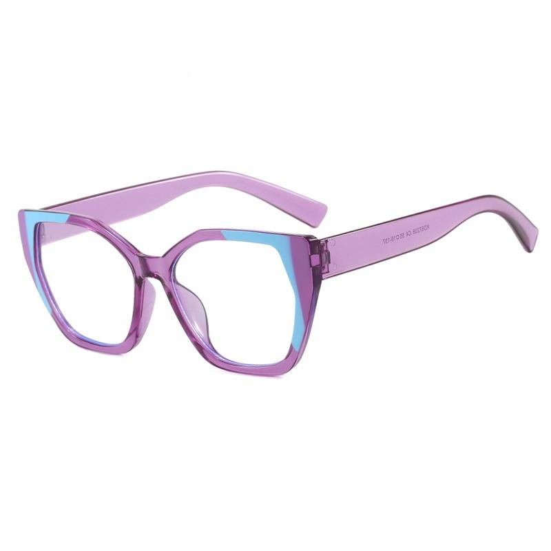 New Retro Cat Eye Anti Blue Light Glasses Ins Brand Simple Color Matching Frame Design Versatile Casual Unisex Glasses