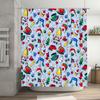 Christmas-Themed Shower Curtain With Colorful Holiday Designs For Bathroom Decor Waterproof Fabric, Easy Installation (180X245Cm