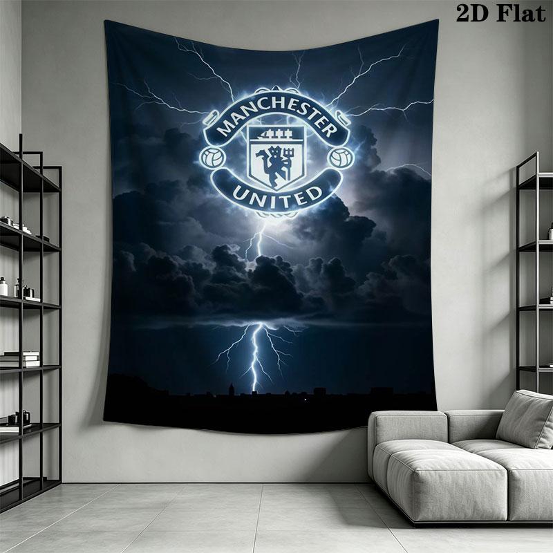 Man Utd N Wall Hanging Printed Fabric Blanket Decorative Tapestries for Bedroom Living Room Home Decor