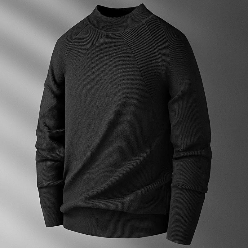Men s High-End Ribbed Knit Sweater - 2025 Autumn Old Money Style, Long Sleeve XL