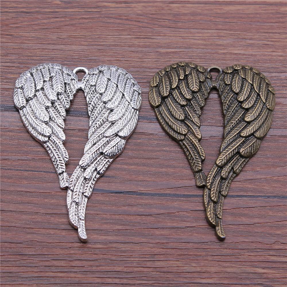 Feather Wing Charms Antique Alloy Pendants For Bohemian Jewelry Making