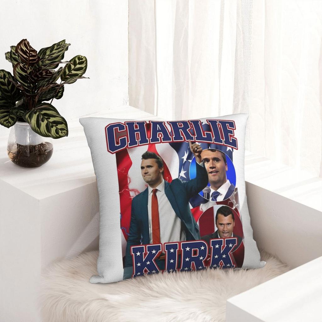 Charlie Kirk A True Patriot Pillowcase Printed Fabric Cushion Cover Decorative Pillow Case Cover Home Zipper 45X45cm