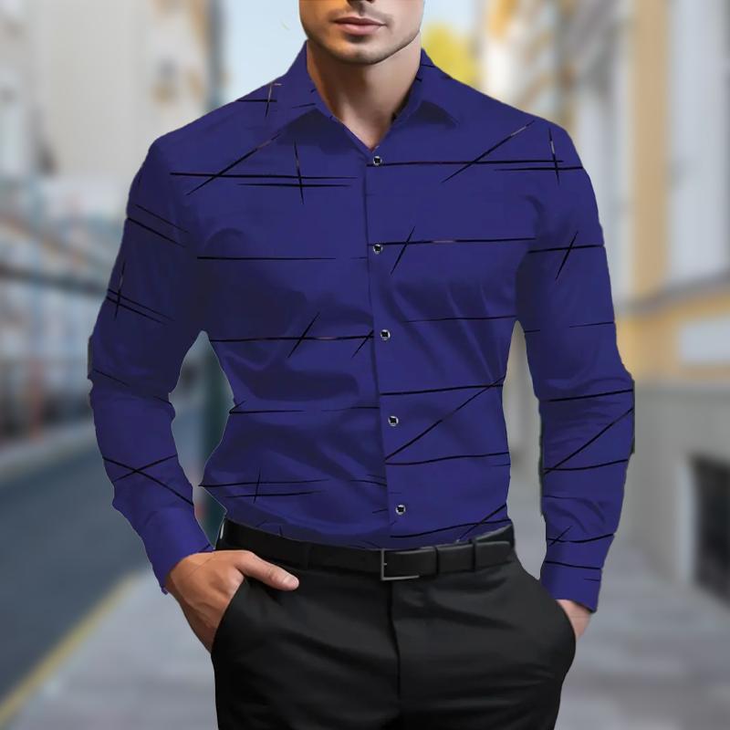 Erkek Vintage Uzun Kollu Gömlek Büyük Beden Bol Düğmeli Gömlek Günlük Ekose Ofis Gömleği