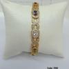 Zircon Copper-Plated Champagne Gold Bracelet with Purple Gold Accents