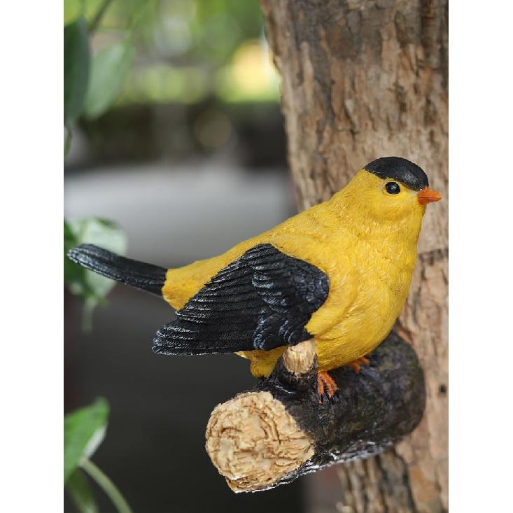 Courtyard Garden Layout Fake Bird Simulation Bird Ornaments Courtyard Animal Tree Pendant Pastoral Style Decorative