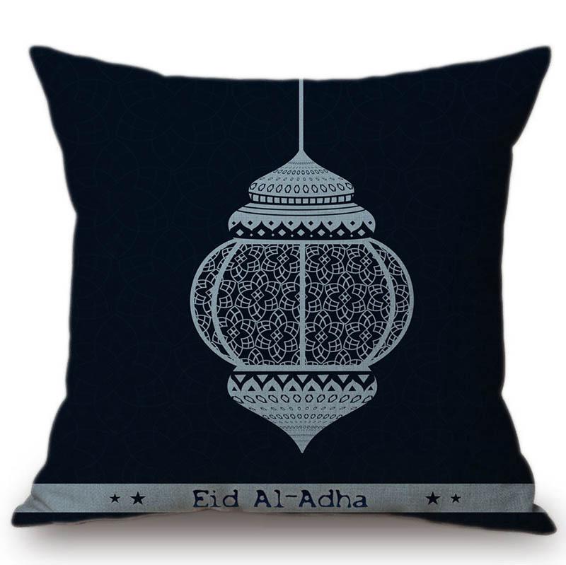 Eid Mubarak Pernă decorativă pentru casă pentru canapea Moscheea musulmană Semiluna Aurică Lună Nouă Scaun din bumbac lenjerie pernă pentru scaun 45x45cm