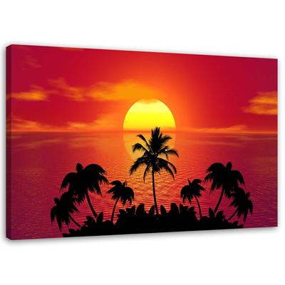 Canvas Print Tropical Palm Trees At Sunset