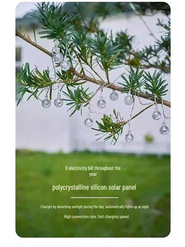 Solar LED Outdoor Star String Lights - Waterproof Patio Garden & Tree Fairy Lights