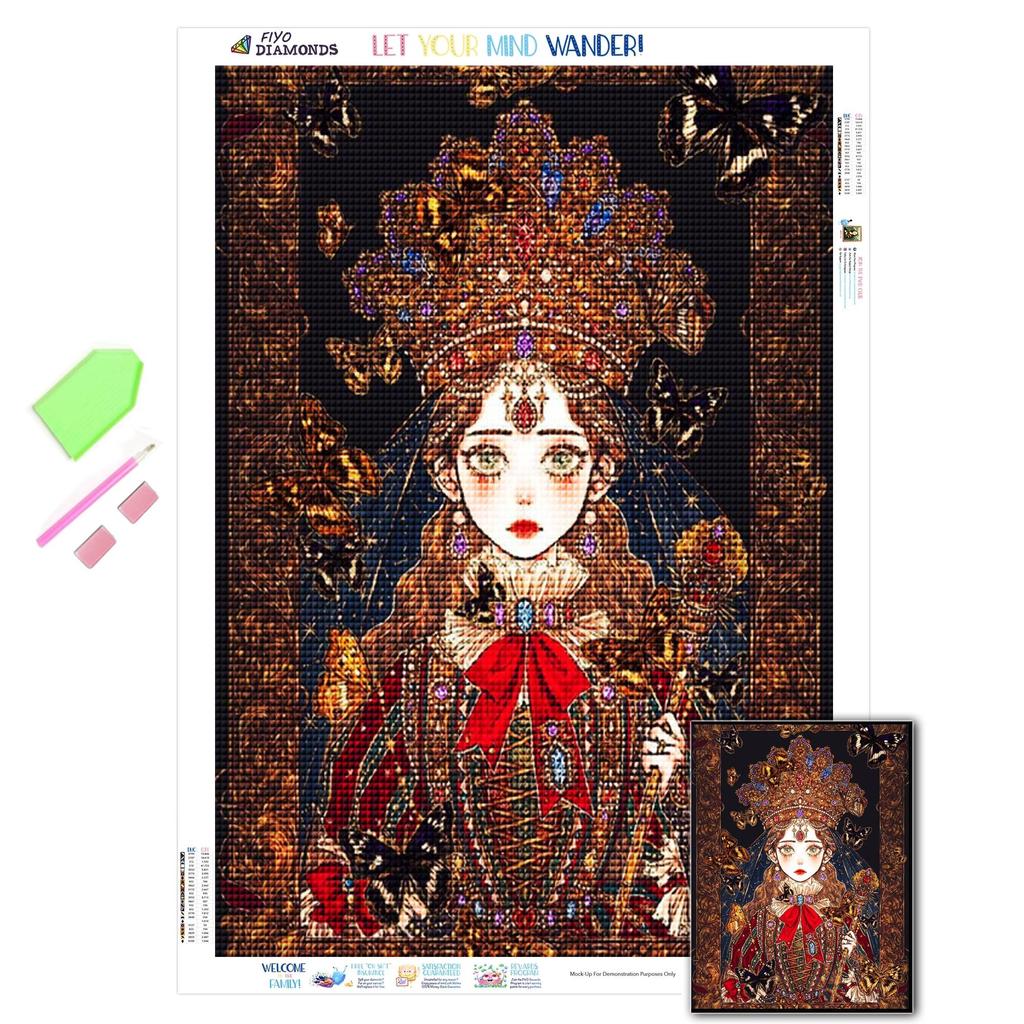 Diamantová malba Křížový steh Čtvercový/kulatý Diamantové vyšívání Princezna Mosaic Character Ručně vyráběný dárek na zeď Art