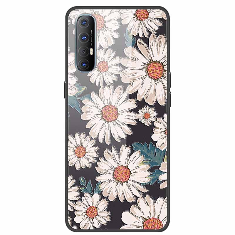 Tempered Glass Case For Oppo Reno 3 Pro 5G Case 6.5" Hard Phone Back Cover Soft Bumper For Oppo Reno3 Pro Case Funda Para PCRM00