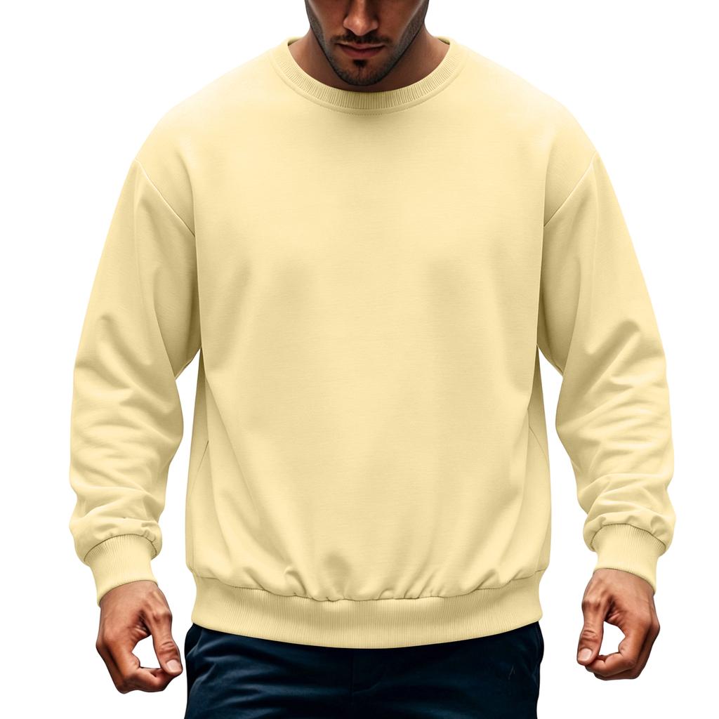 Men's Casual Loose Fit Crewneck Sweatshirt for Fall and Winter Everyday Wear