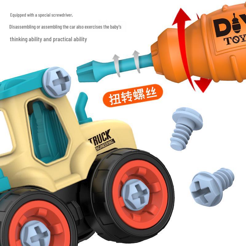 Children's Engineering Excavator Toy Set with Detachable Parts