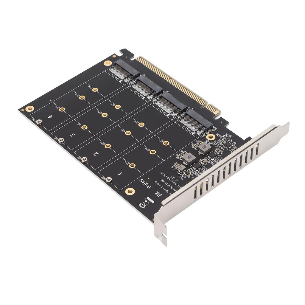 Adapter Card NVME M.2 To PCIE X16 4 Ports 32Gbps Expansion Card Hard Drive Reader Computer