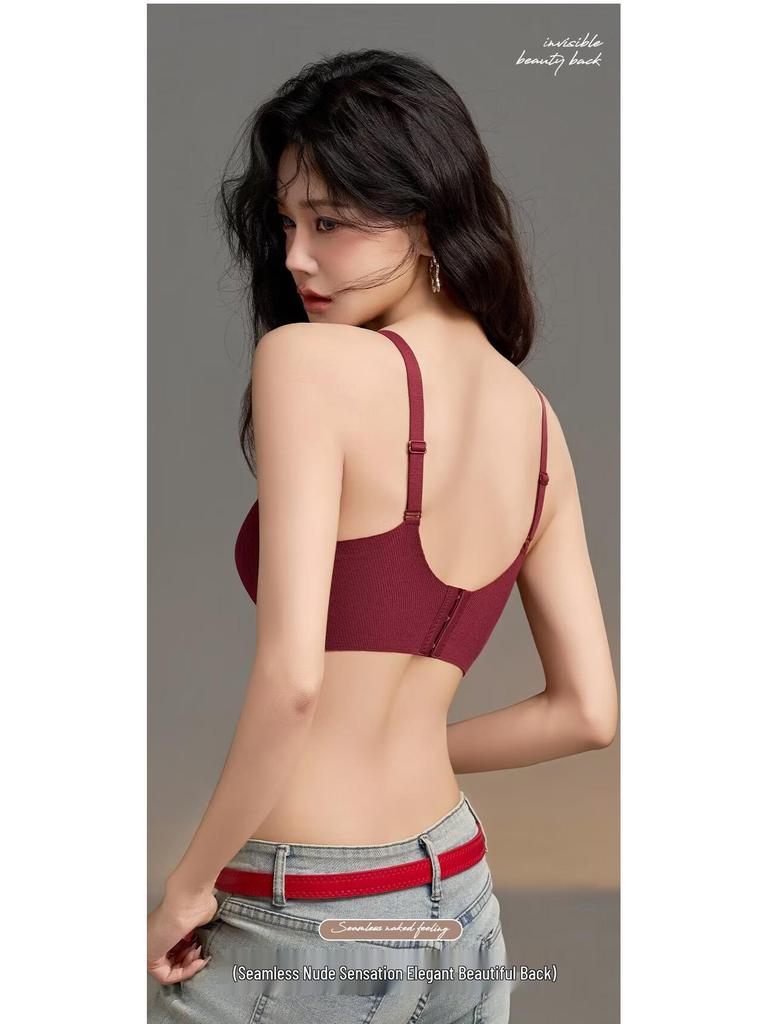 Women's Seamless Anti-Gravity Bra: Gather & Lift, Wire-Free, Side Support, Semi-Fixed Cup, Anti-Sagging for Small Breasts – Perfect for Fall/Winter.