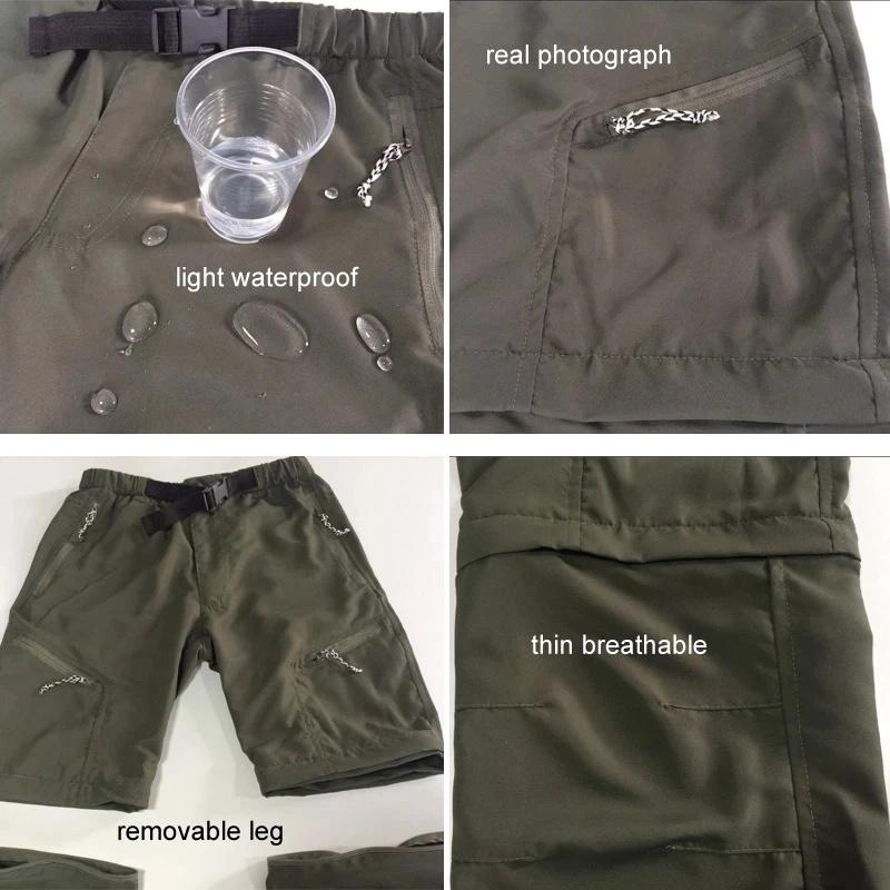 Hiking Pants Men Summer Quick Dry Outdoor Waterproof Breathable Trousers Tactical Travel Camping Trekking Remove Trousers Shorts