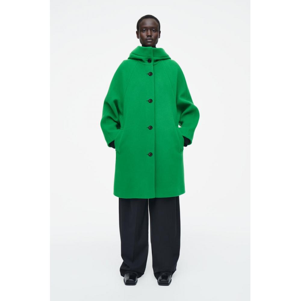 

Cos Japan Oversized Wool Hooded Coat green/L