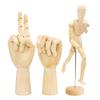 Iikuru Large Drawing Mannequin 3-Piece Set: Articulated Hands, Wooden Model Dolls for Drawing Both Hands.