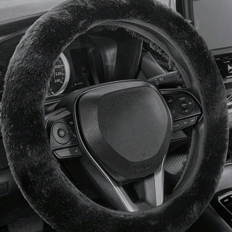 Nonslip Plush Steering Wheel Cover for Secure Hold Easy Installation for Cars SUVs Trucks Universal 14.5-15" Size