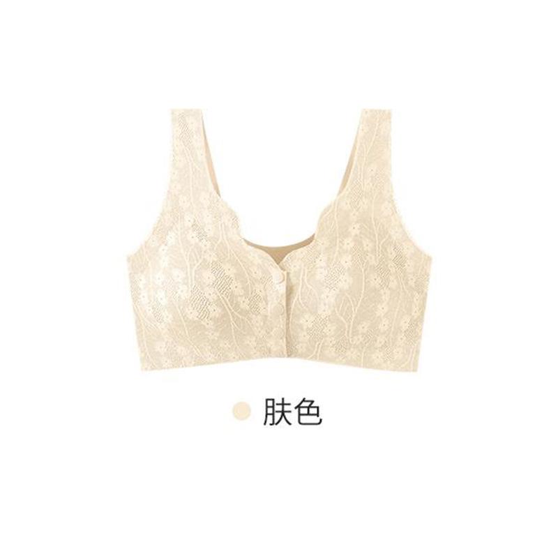 J summer thin middle-aged women's underwear seamless front buckle vest type comfortable gathering adjustment bra