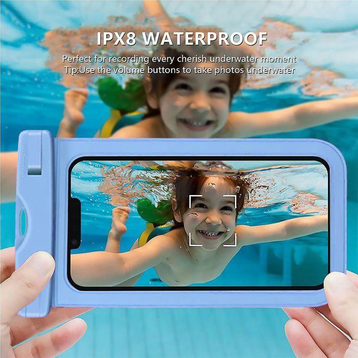 Sac Étanche pour Samsung Galaxy S25 Edge S25+ S25 S24 Ultra S24 FE S23 FE S22 S21 S10, Housse Waterproof IPX8 - Bleu