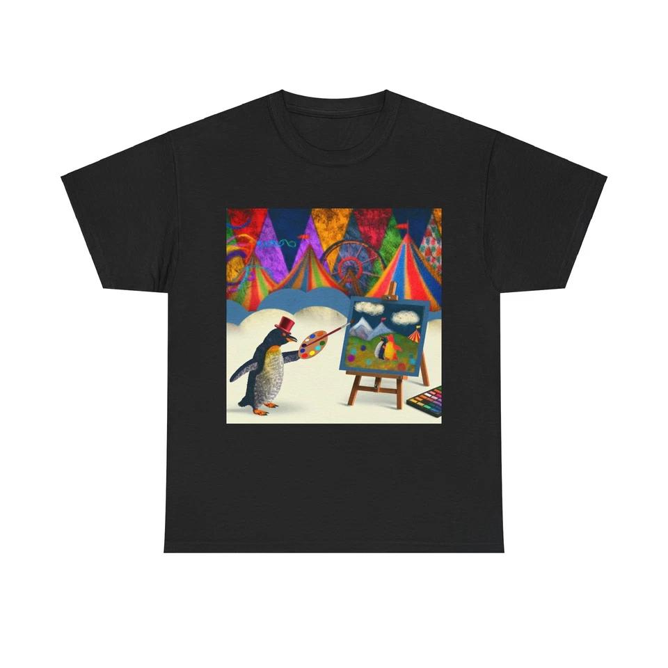 Unisex Adult T Shirt Whimsical Penguin Art Surreal Dreamscape M