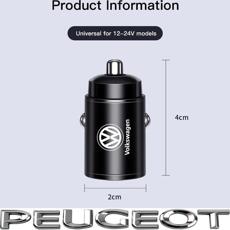 100W QC3.0 PD Mini Car Charger Fast Charging Car USB Type C Charger For VW GTI Polo Golf Passat Jetta T-ROC Taigo CC Tire Valve