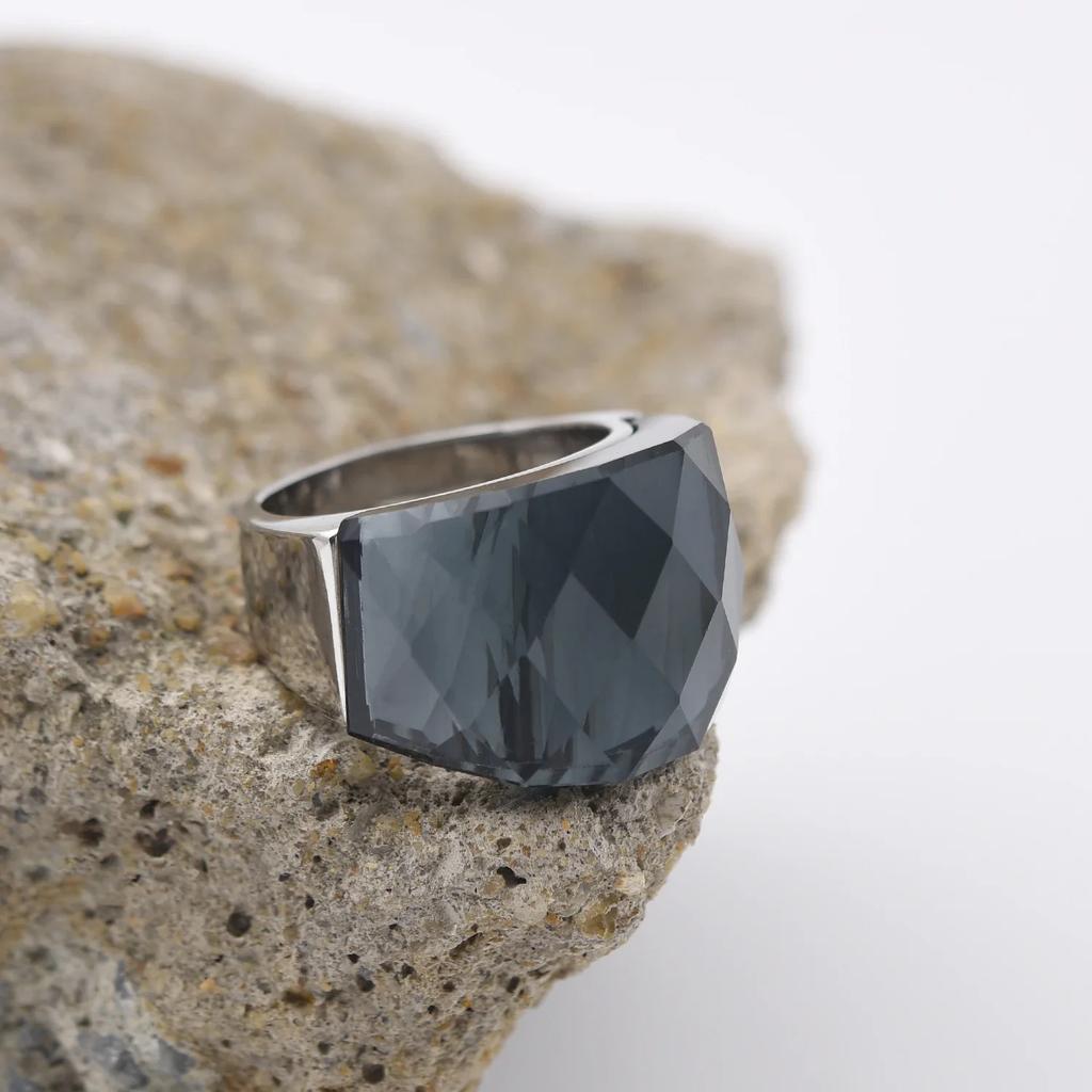 Men's/Women High Quality Luxury Stainless Steel Multi-Gemstone Style Ring Classic Trend Jewelry