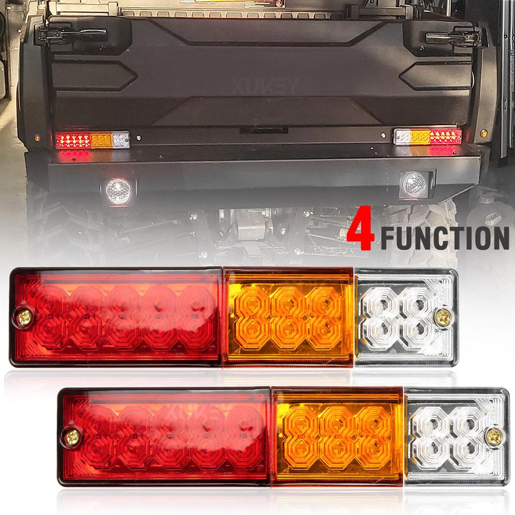 2x 12V 4 Function Truck Trailer Caravan ATV LED Brake Stop Rear Tail Reverse Light Turn Signal Indiactor Lamp Offroad Chassis
