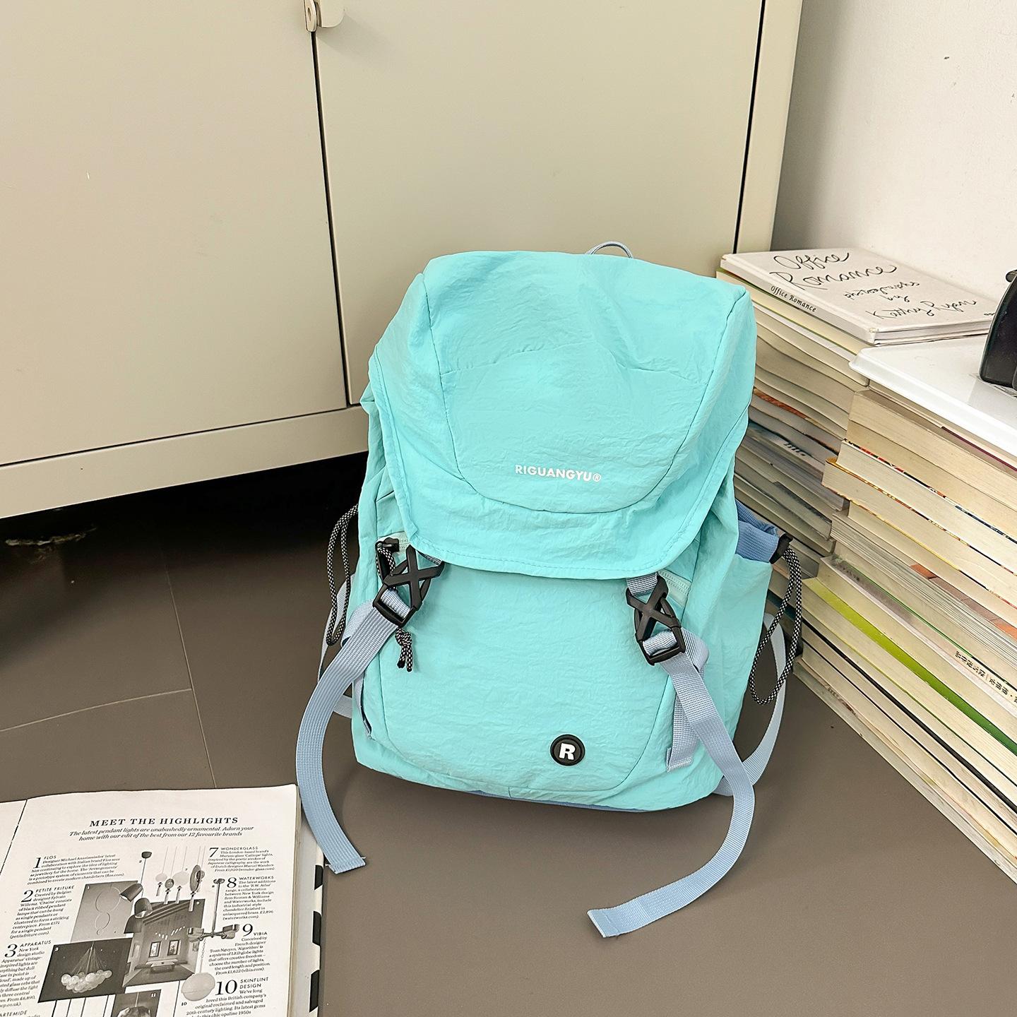 Fashion Men S And Women S Lightweight Hiking Bag Casual Simple Multi-Functional Daily Outdoor Backpack синий