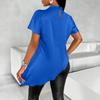Women's Fashionable Loose-fitting Asymmetrical Hem Satin Blouse