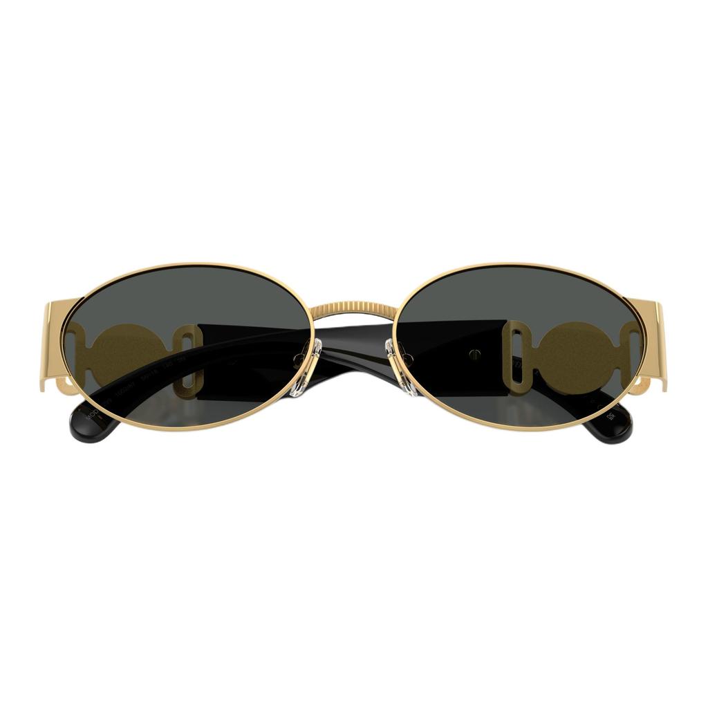 Versace Vintage Fashion Design  Logo Oval Sunglasses Unisex sunglasses black 0VE2299-100287