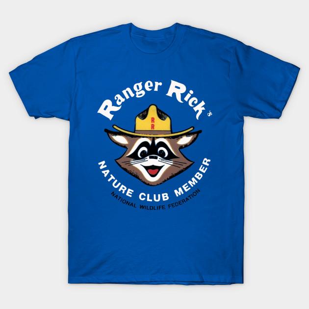 Мужская черная футболка с принтом Ranger Rick Nature Club Винтажная Печать на трансферной бумаге без вырезания Хлопковая футболка S королевский синий