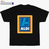 New ALDI Supermarket Grocery Store Logo Black/White/Gr<wbr/>ey/Navy TShirt Size S5XL Unisex T-Shirt
