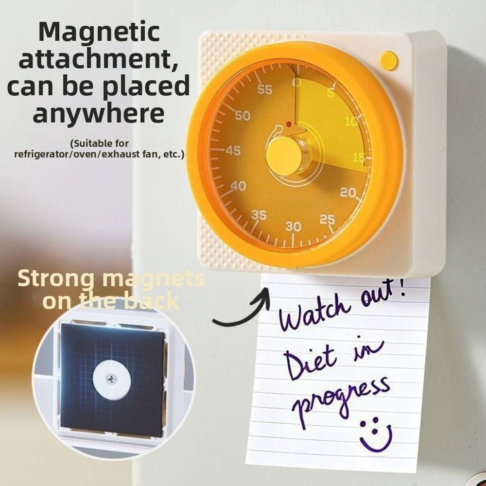 Magnetic Study Timer Kids Timer Mechanical Classroom Alarm Clock Visual Kitchen Timer Cooking
