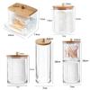 New Makeup Cotton Pad Organizer Storage Box For Cotton Swabs Rod Cosmetics Jewelry Bathroom Qtip Container with Bamboo Lid