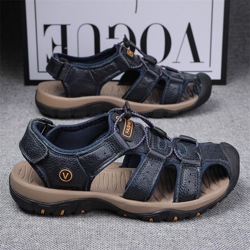 Hot Sale Summer Men's Sandals Outdoor Non-slip Men's Beach Sandals Handmade Genuine Leather Men's Shoes Fashion Men Sneakers