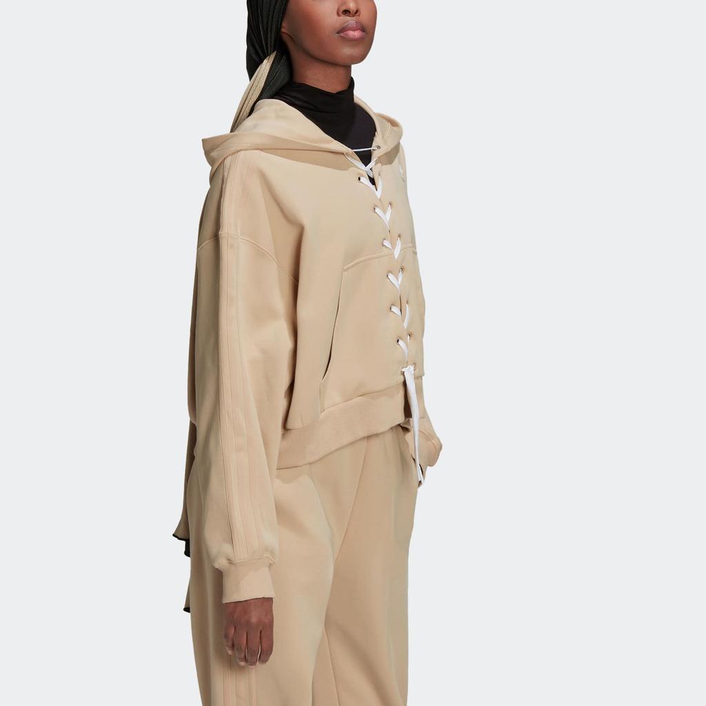 Adidas Originals Sweatshirts Women's Light Umber Hooded Moderate Cardigan HK5058