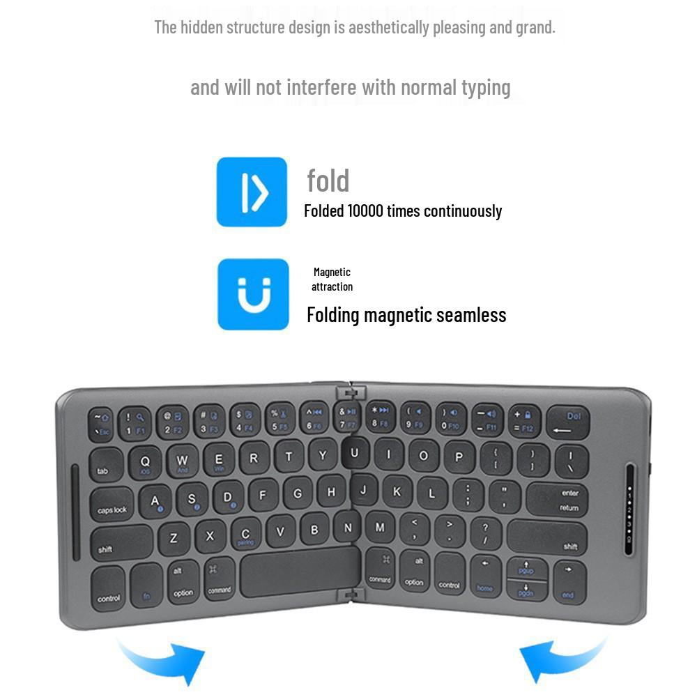 B088 Ultra-Thin Foldable Bluetooth Keyboard for Phones, Tablets, and Laptops