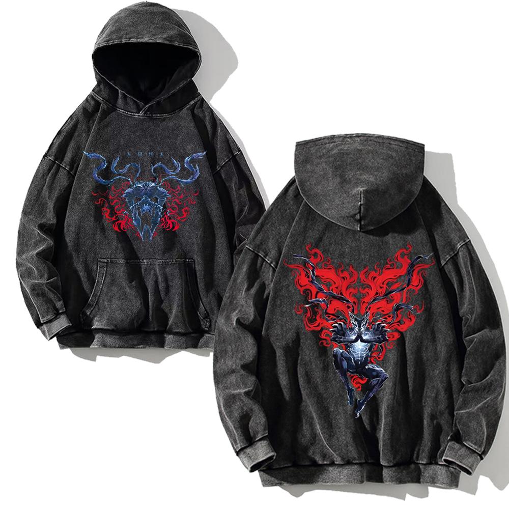 One-Punch Man Garou Anime Hoodies Men Women Washed Cotton Gothic Harajuku Sweatshirts Vintage Hip Hop Long Sleeves Streetwear