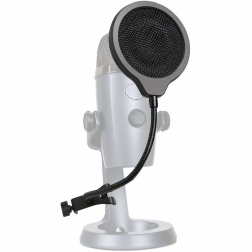 Yeti Nano Microphone Pop Filter - 4-Inch Triple-Layer Windscreen with Flexible 360 Gooseneck Clip for Blue Yeti Nano Microphone To Improve Sound Qual