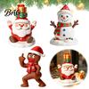 Exquisite Resin Craft for Shelf Christmas Figurine, Cute Clay Style Santa Snowman Gingerbread Man Charming Seasonal Ornaments Entrance Statue, Festive