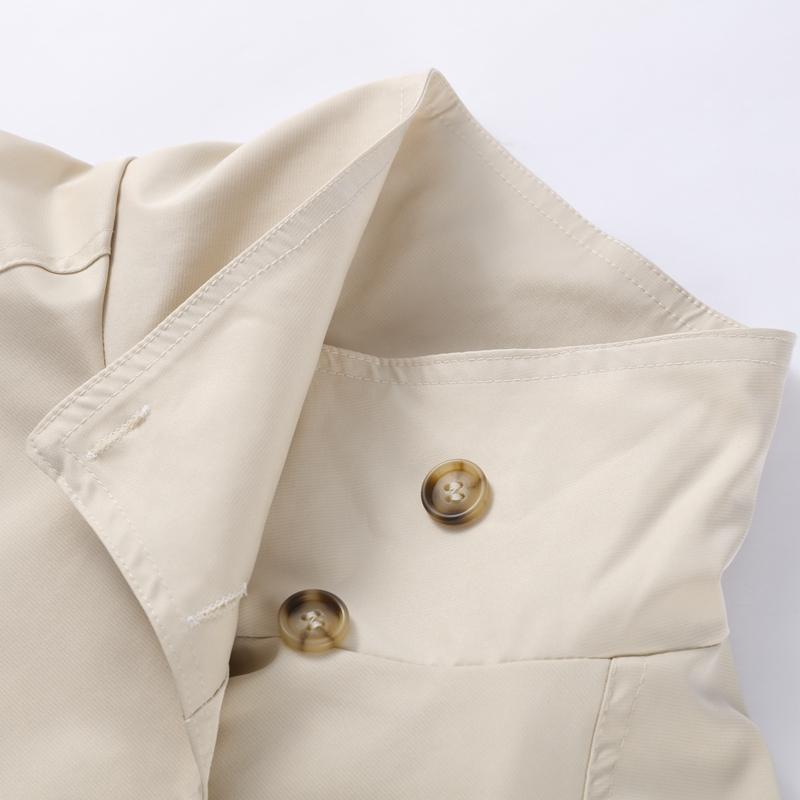 Stand Up Collar Lace-up Short Trench Coat Women's Long Sleeve Double Breasted Thin Slim Jacket Commuter Windbreaker 2025 Autumn Coatwear