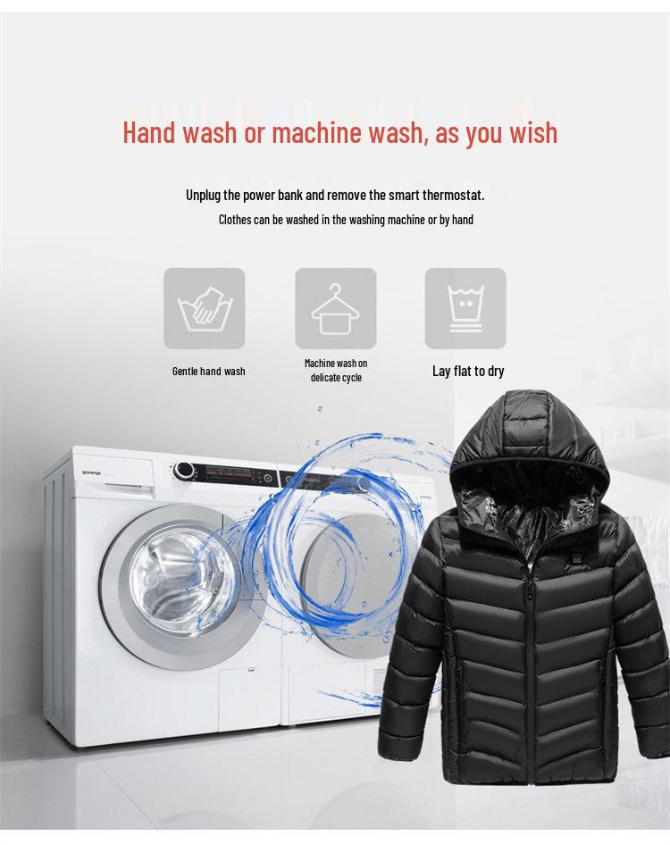 Children's USB Heated Waterproof Winter Jacket - Smart Temperature Control for Boys and Girls