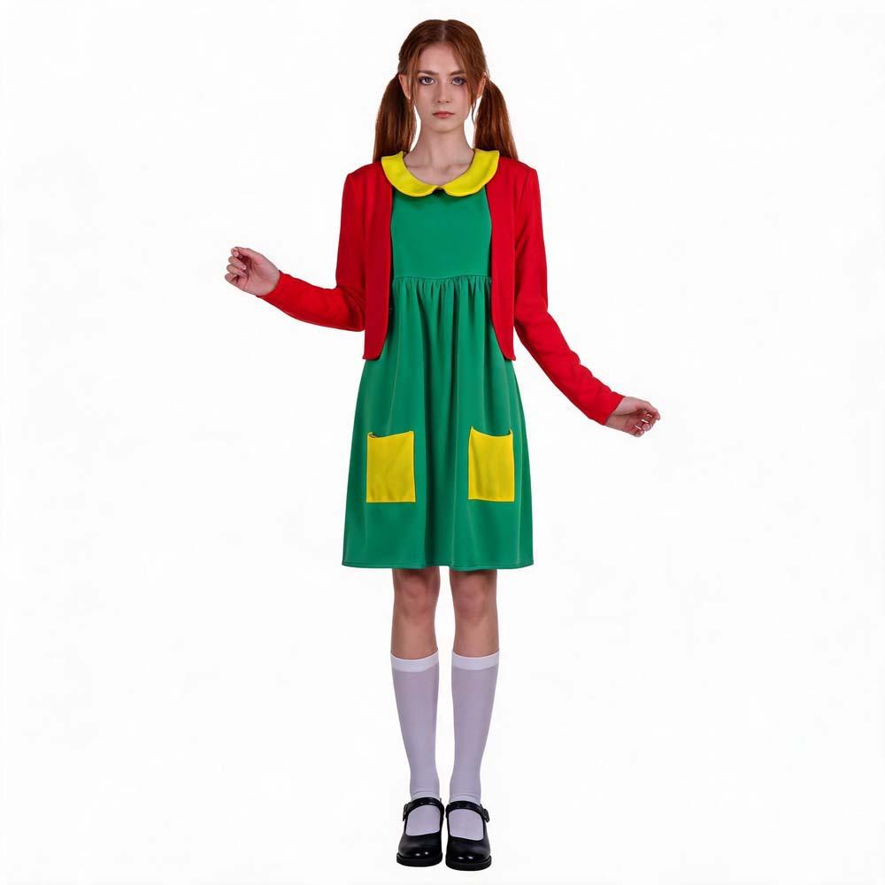 Mexican Comedy Chilindrina Cosplay Costume Halloween Christmas Fancy Dress