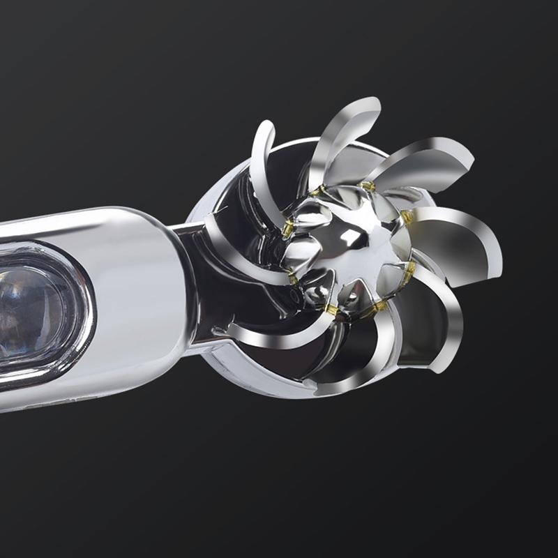 1Pc Car Led Daytime Headlight With Wind Powered Fan Floodlights Auxiliary Lighting Motorcycle Lamp For Modification