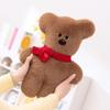 New Cute Tilted Head-style Scarf Bean Bear Doll Plush Toy Bear Doll Children's Pillow Gift Doll
