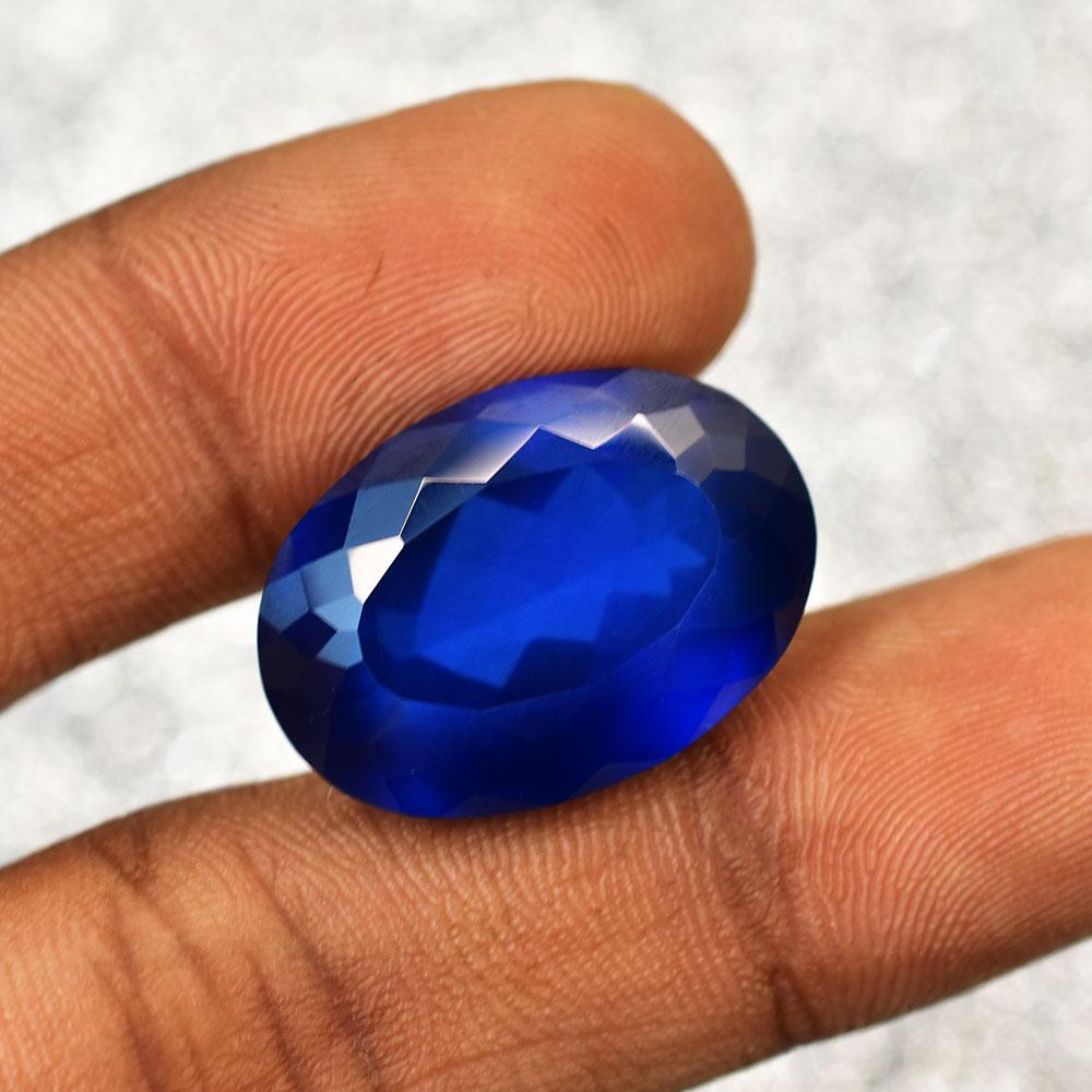 

Natural Blue Sapphire Certified 36.85 Ct Perfect Oval Cut Loose Gemstone 22.7 mm синій