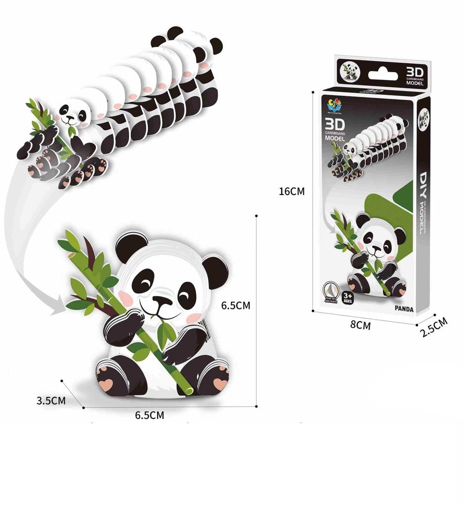 3D Cartoon Paper Three-Dimensional Puzzle Toy Children'S Animal World Kindergarten Handmade Educational Diy Model Ornament