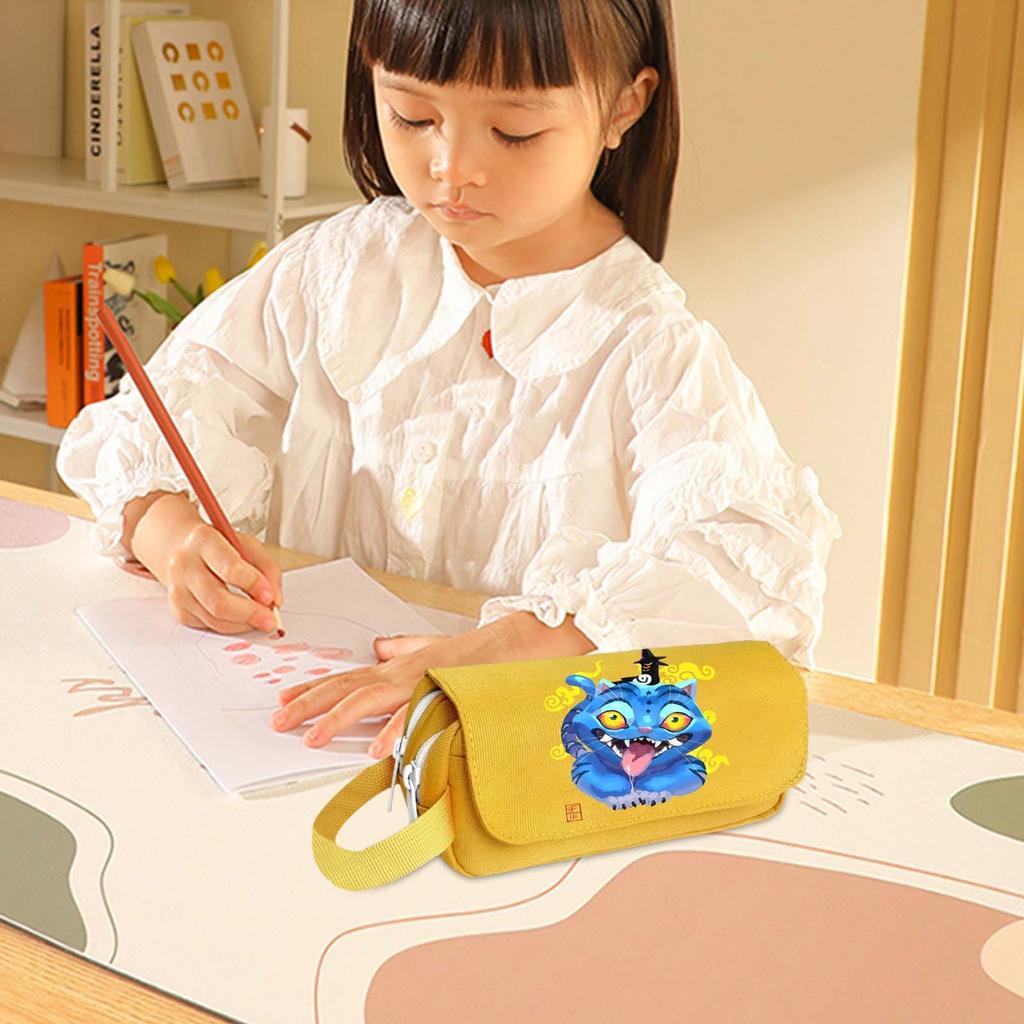 Witch Hunters Cartoon Print Large Capacity Double-Layer Portable Pencil Bag For Primary And Secondary School Students